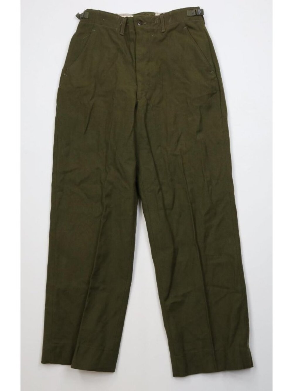 Vtg 50s Korean War Mens Small Wool M1951 Wide Leg Field Trousers Pants Green USA